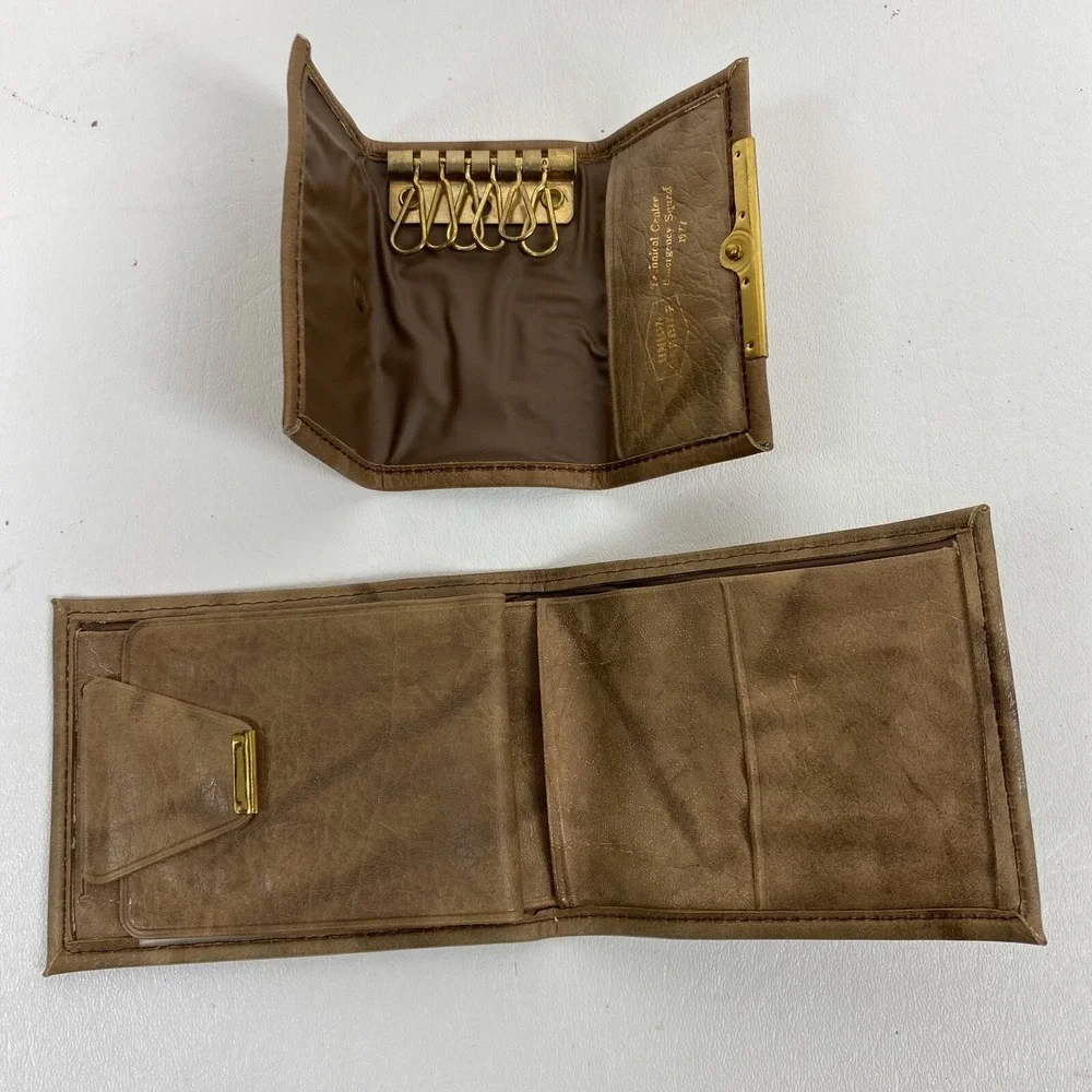 Union Carbide Wallet and‎ Key Pouch Gift Set Pleather Vintage 1977